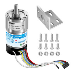 30:1  Metal DC Geared-Down Motor 37Dx65L mm 6V  or 12V, with 64 CPR Encoder and Mounting Bracket. 