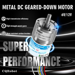 30:1  Metal DC Geared-Down Motor 37Dx65L mm 6V  or 12V, with 64 CPR Encoder and Mounting Bracket. 