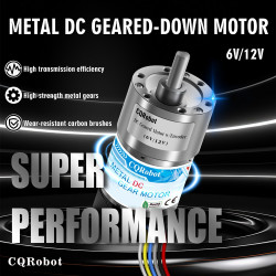 Ocean: 306:1 Metal DC Geared-Down Motor 37Dx65L mm 6V  or 12V, with 64 CPR Encoder and Mounting Bracket. 