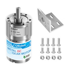  210:1 Metal DC Geared-Down Motor 37Dx49.8L mm 24V, with Mounting Bracket. 