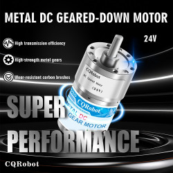  210:1 Metal DC Geared-Down Motor 37Dx49.8L mm 24V, with Mounting Bracket. 
