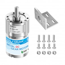 131.3:1 Metal DC Geared-Down Motor 37Dx49.8L mm 6V or 12V, with Mounting Bracket. 