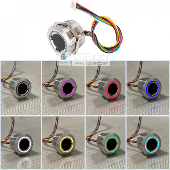 Round-Stainless Steel Threaded Capacitive Fingerprint Sensor (with LED)