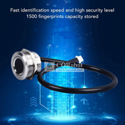 Round-Stainless Steel Threaded Capacitive Fingerprint Sensor (with LED)