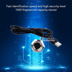 Round-Stainless Steel Threaded Capacitive Fingerprint Sensor (with LED)