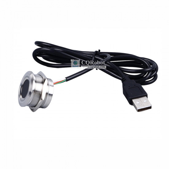 Round-Stainless Steel Threaded Capacitive Fingerprint Sensor (with LED)