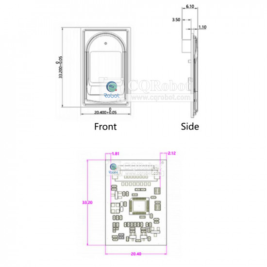 Rectangle-Capacitive Fingerprint Recognition Module