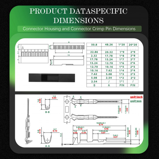 2.54 mm DuPont 1-Pin Male Connector Kit 2.54 mm DuPont 1-Pin Male Connector Kit