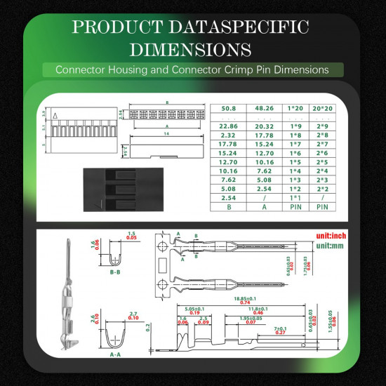 2.54 mm DuPont 3-Pin Male Connector Kit