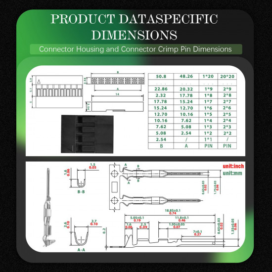 2.54 mm DuPont 4-Pin Male Connector Kit 2.54 mm DuPont 4-Pin Male Connector Kit