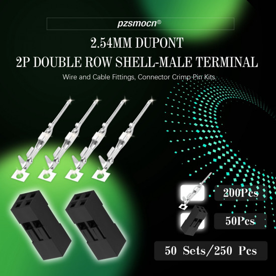 2.54 mm DuPont Double Row 2-Pin Male Connector Kit 2.54 mm DuPont Double Row 2-Pin Male Connector Kit