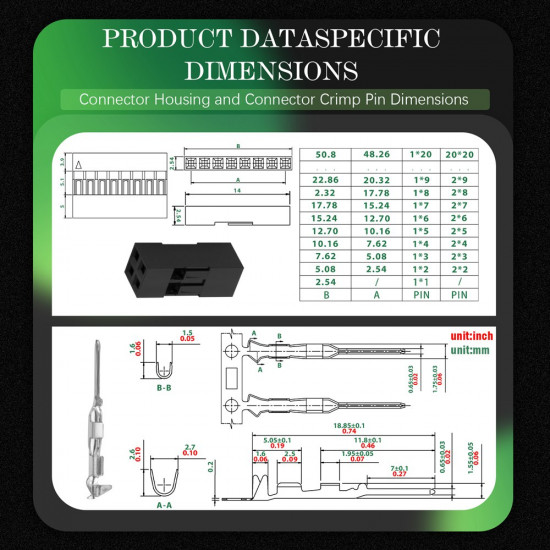 2.54 mm DuPont Double Row 2-Pin Male Connector Kit 2.54 mm DuPont Double Row 2-Pin Male Connector Kit