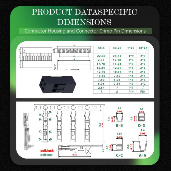 2.54 mm DuPont Double Row 2-Pin Female Connector Kit 2.54 mm DuPont Double Row 2-Pin Female Connector Kit
