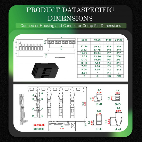 2.54 mm DuPont Double Row 3-Pin Female Connector Kit 2.54 mm DuPont Double Row 3-Pin Female Connector Kit
