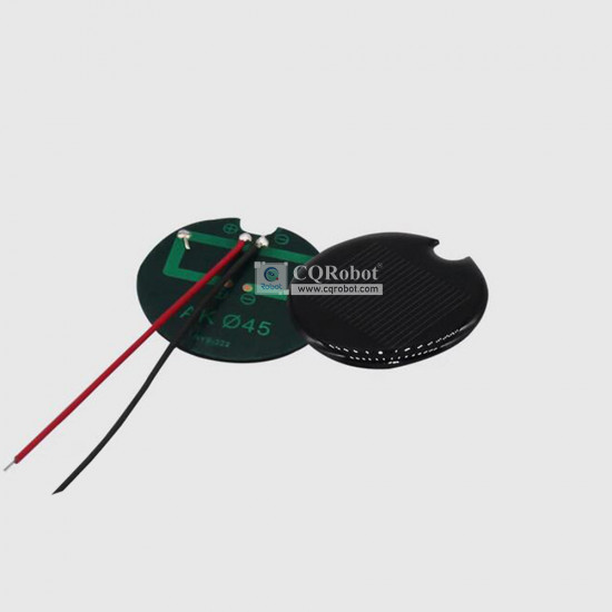 Solar Epoxy Plate Round-D45mm with Notch and Cable, 0.5V, 270MA, 0.135W Solar Epoxy Plate Round-D45mm with Notch and Cable, 0.5V, 270MA, 0.135W