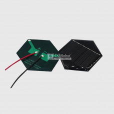 Solar Epoxy Plate Hexagonal 54x62.3mm with Cable, 2.5V, 80MA, 0.2W