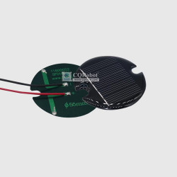 Solar Epoxy Plate Round-D55mm with Notch and Cable, 2.5V, 60MA, 0.15W