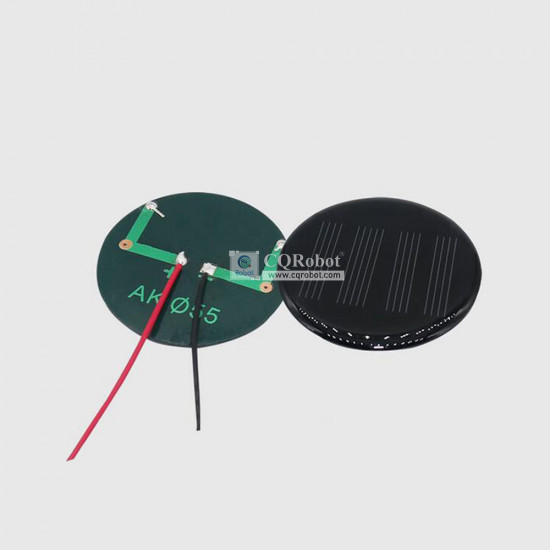 Solar Epoxy Plate Round-D55mm with Cable, 2V, 50MA, 0.1W