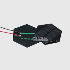 Solar Epoxy Plate Hexagonal 71.59x62mm with Cable, 2V, 150MA, 0.3W