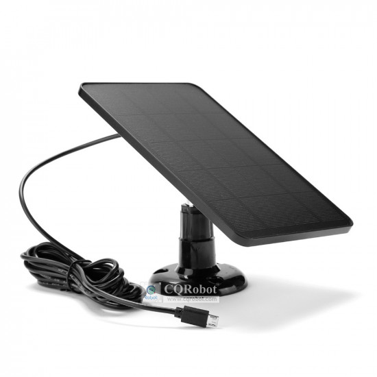 Solar Panel (4W 5V) with 3M Micro-USB Charging Cable, Black
