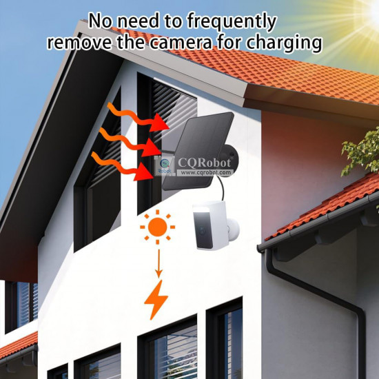 Solar Panel (4W 5V) with 3M DC5521 Charging Cable, Black