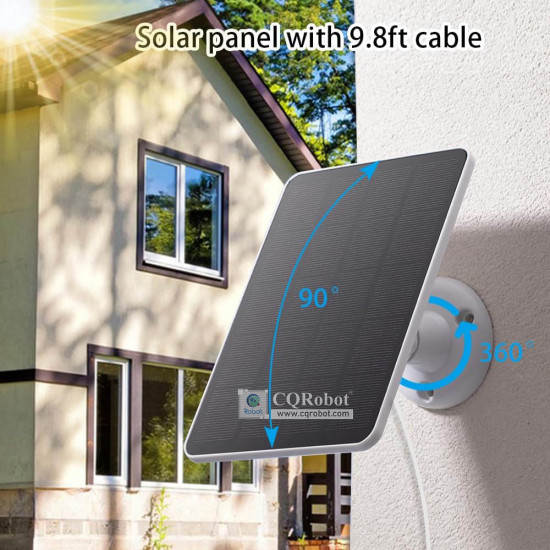 Solar Panel (4W 5V) with 3M DC5521 Charging Cable, White