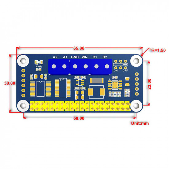 Motor Driver HAT for Raspberry Pi, I2C Interface