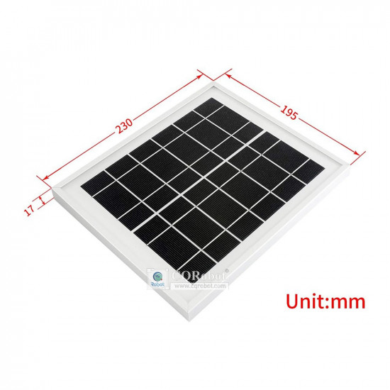 Solar Panel (6V 5W), with DC3.5-1.35 Plug