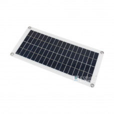 Semi-Flexible Solar Panel (18V 10W), with DC5521 and Dual USB Ports