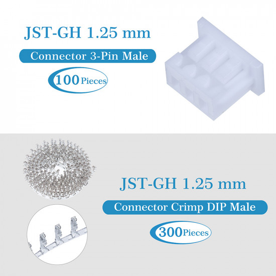 JST GH 1.25mm Pitch 3 Pin JST Connector Kit JST GH 1.25mm Pitch 3 Pin JST Connector Kit