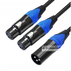 3 Pin Silver Plated Canon One Male And Two Female XLR Microphone Audio Cable 0.5M