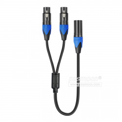 3 Pin Silver Plated Canon One Male And Two Female XLR Microphone Audio Cable 0.5M