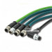 M12 to RJ45 Network Cable, Elbow Ethernet Industrial Network Cable, 8-Pin Core Type A 1M