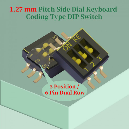 1.27 mm Pitch 3 Position / 6 Pin Dual Row SMT Patch DIP Switch