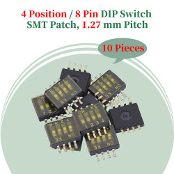 1.27 mm Pitch 4 Position / 8 Pin Dual Row SMT Patch DIP Switch