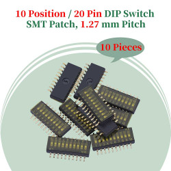 1.27 mm Pitch 10 Position / 20 Pin Dual Row SMT Patch DIP Switch