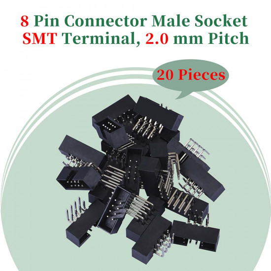 2.0 mm 2*4 Double Row 8 Pin IDC Box Header Connector Male Socket SMT Terminal 2.0 mm 2*4 Double Row 8 Pin IDC Box Header Connector Male Socket SMT Terminal