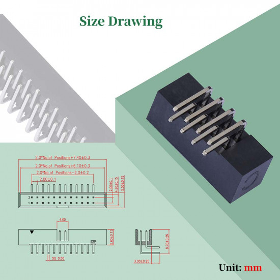 2.0 mm 2*4 Double Row 8 Pin IDC Box Header Connector Male Socket SMT Terminal