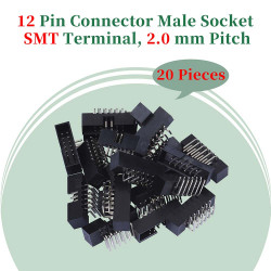 2.0 mm 2*6 Double Row 12 Pin IDC Box Header Connector Male Socket SMT Terminal