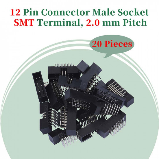 2.0 mm 2*6 Double Row 12 Pin IDC Box Header Connector Male Socket SMT Terminal 2.0 mm 2*6 Double Row 12 Pin IDC Box Header Connector Male Socket SMT Terminal
