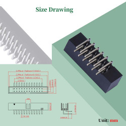 2.0 mm 2*6 Double Row 12 Pin IDC Box Header Connector Male Socket SMT Terminal