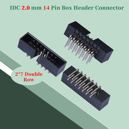 2.0 mm 2*7 Double Row 14 Pin IDC Box Header Connector Male Socket SMT Terminal 2.0 mm 2*7 Double Row 14 Pin IDC Box Header Connector Male Socket SMT Terminal