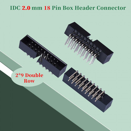 2.0 mm 2*9 Double Row 18 Pin IDC Box Header Connector Male Socket SMT Terminal 2.0 mm 2*9 Double Row 18 Pin IDC Box Header Connector Male Socket SMT Terminal