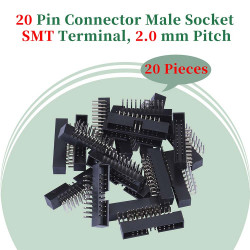 2.0 mm 2*10 Double Row 20 Pin IDC Box Header Connector Male Socket SMT Terminal