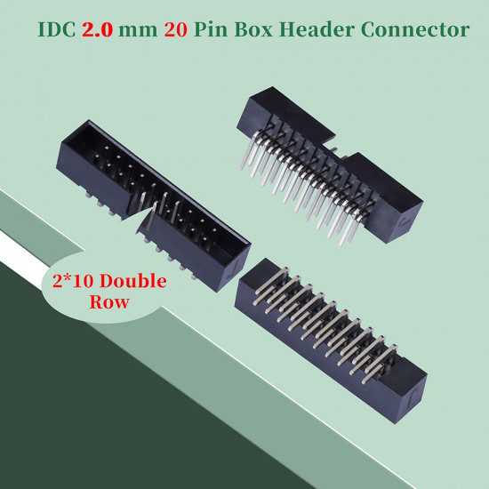 2.0 mm 2*10 Double Row 20 Pin IDC Box Header Connector Male Socket SMT Terminal 2.0 mm 2*10 Double Row 20 Pin IDC Box Header Connector Male Socket SMT Terminal