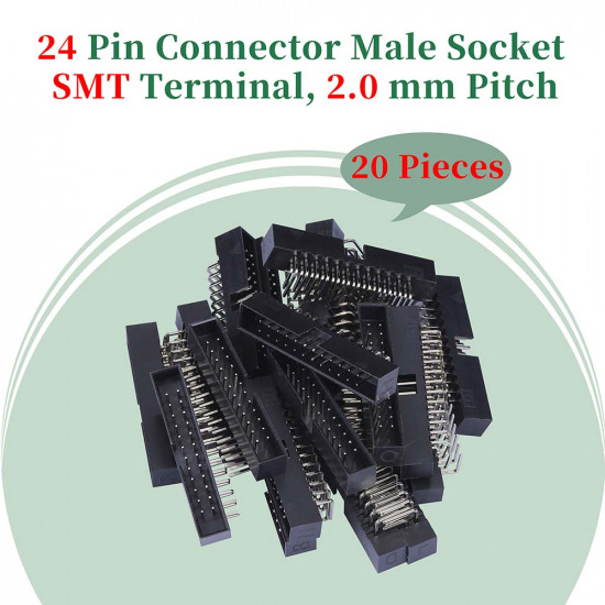 2.0 mm 2*12 Double Row 24 Pin IDC Box Header Connector Male Socket SMT Terminal 2.0 mm 2*12 Double Row 24 Pin IDC Box Header Connector Male Socket SMT Terminal