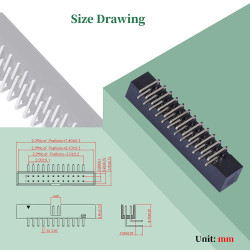 2.0 mm 2*12 Double Row 24 Pin IDC Box Header Connector Male Socket SMT Terminal