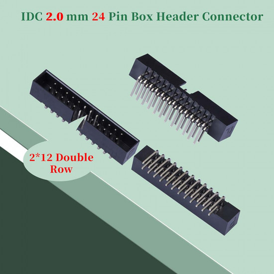 2.0 mm 2*12 Double Row 24 Pin IDC Box Header Connector Male Socket SMT Terminal