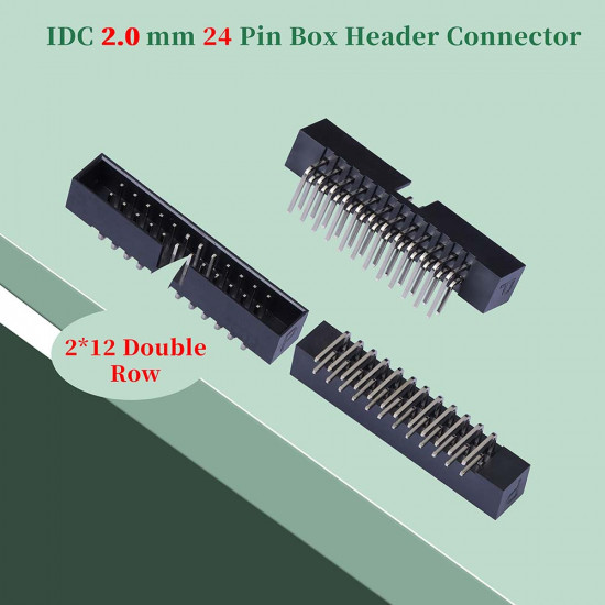 2.0 mm 2*12 Double Row 24 Pin IDC Box Header Connector Male Socket SMT Terminal 2.0 mm 2*12 Double Row 24 Pin IDC Box Header Connector Male Socket SMT Terminal