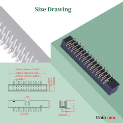 2.0 mm 2*15 Double Row 30 Pin IDC Box Header Connector Male Socket SMT Terminal